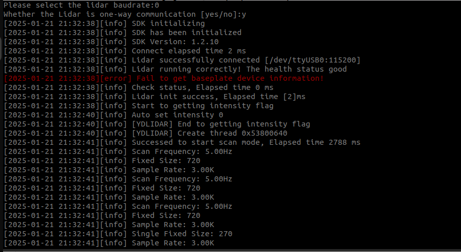 LiDAR Tri Test Output